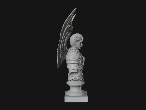 Winged Angel Man Bust Statue Design 2 - 3D Print Model 3D Print Model