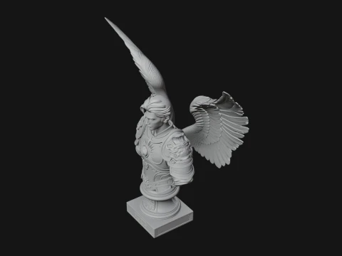 Winged Angel Man Bust Statue Design 2 - 3D Print Model 3D Print Model