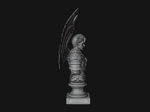 Winged Angel Man Bust Statue Design 2 - 3D Print Model 3D Print Model