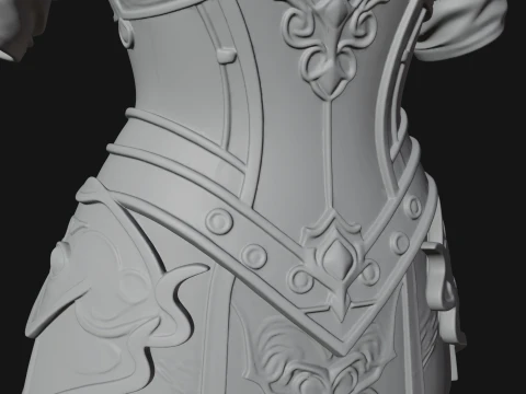 Crowned Winged Angel Bust Statue Design 8 - 3D Print Model 3D Print Model