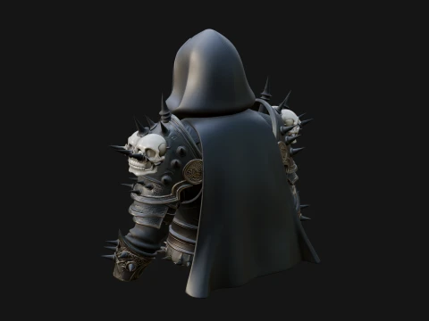 Hooded Skeleton Reaper Bust Statue Design 10 - 3D Print Model 3D Print Model