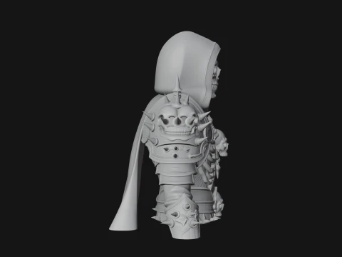 Hooded Skeleton Reaper Bust Statue Design 10 - 3D Print Model 3D Print Model