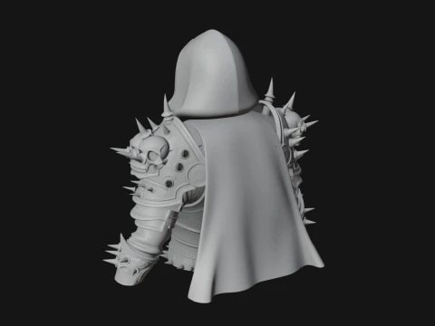 Hooded Skeleton Reaper Bust Statue Design 10 - 3D Print Model 3D Print Model