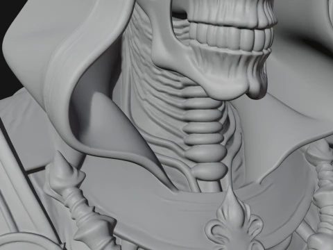 Hooded Skeleton Reaper Bust Statue Design 10 - 3D Print Model 3D Print Model