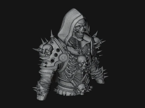 Hooded Skeleton Reaper Bust Statue Design 10 - 3D Print Model 3D Print Model