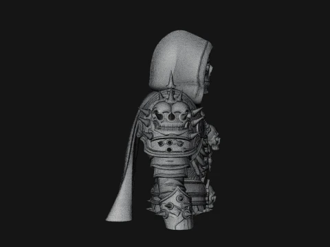 Hooded Skeleton Reaper Bust Statue Design 10 - 3D Print Model 3D Print Model
