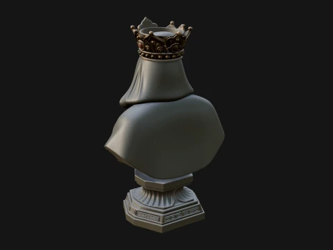 Crowned Hooded Sage Bust Statue Design 4 - 3D Print Model 3D Print Model
