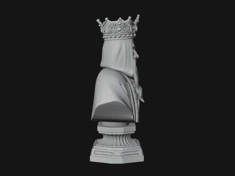 Crowned Hooded Sage Bust Statue Design 4 - 3D Print Model 3D Print Model