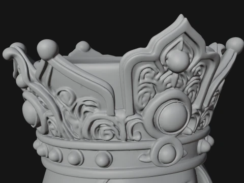 Crowned Hooded Sage Bust Statue Design 4 - 3D Print Model 3D Print Model