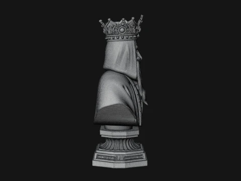 Crowned Hooded Sage Bust Statue Design 4 - 3D Print Model 3D Print Model
