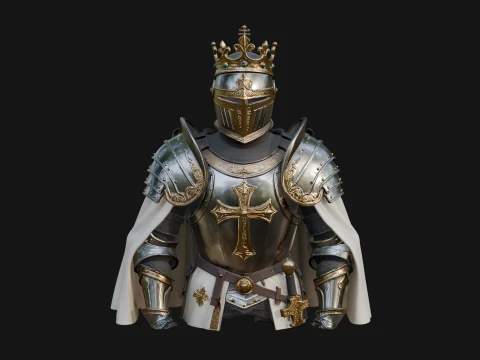 Crusader Knight Bust Statue Design 7 - 3D Print Model 3D Print Model