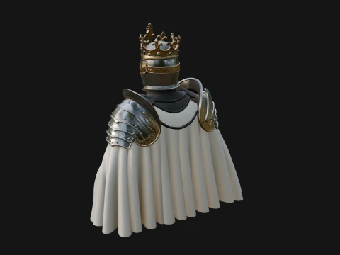 Crusader Knight Bust Statue Design 7 - 3D Print Model 3D Print Model