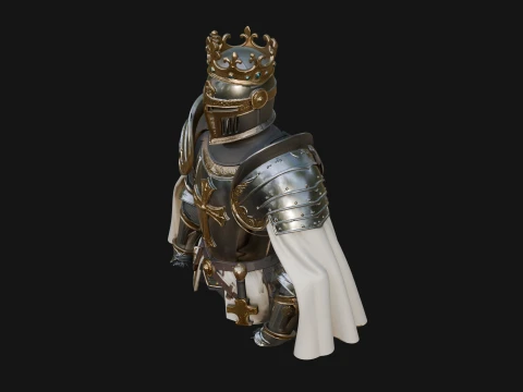 Crusader Knight Bust Statue Design 7 - 3D Print Model 3D Print Model