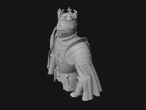 Crusader Knight Bust Statue Design 7 - 3D Print Model 3D Print Model