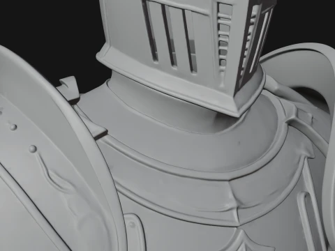 Crusader Knight Bust Statue Design 7 - 3D Print Model 3D Print Model