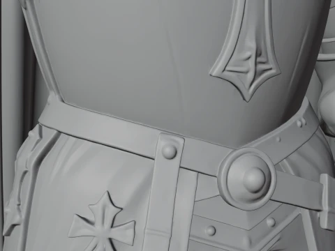 Crusader Knight Bust Statue Design 7 - 3D Print Model 3D Print Model