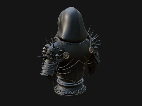 Hooded Skeleton Reaper Bust Statue Design 12 - 3D Print Model 3D Print Model