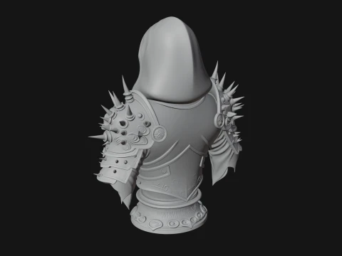 Hooded Skeleton Reaper Bust Statue Design 12 - 3D Print Model 3D Print Model