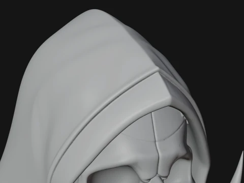 Hooded Skeleton Reaper Bust Statue Design 12 - 3D Print Model 3D Print Model
