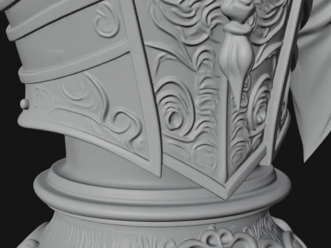 Hooded Skeleton Reaper Bust Statue Design 12 - 3D Print Model 3D Print Model
