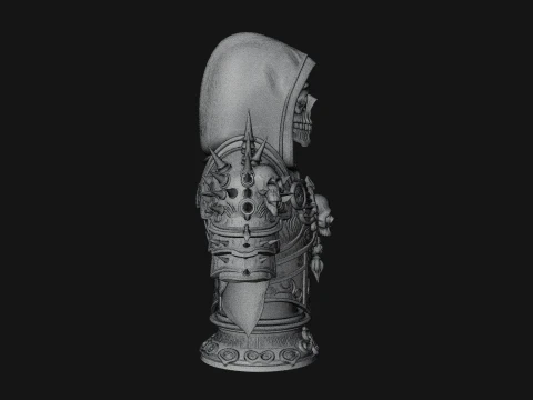 Hooded Skeleton Reaper Bust Statue Design 12 - 3D Print Model 3D Print Model