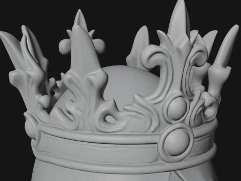 Crowned Skeleton King Bust Statue Design 11 - 3D Print Model 3D Print Model
