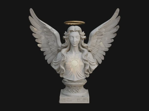 Winged Angel Woman Bust Statue Design 3 - 3D Print Model 3D Print Model