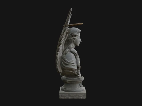 Winged Angel Woman Bust Statue Design 3 - 3D Print Model 3D Print Model