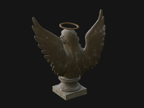 Winged Angel Woman Bust Statue Design 3 - 3D Print Model 3D Print Model
