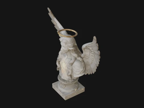 Winged Angel Woman Bust Statue Design 3 - 3D Print Model 3D Print Model