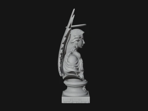 Winged Angel Woman Bust Statue Design 3 - 3D Print Model 3D Print Model