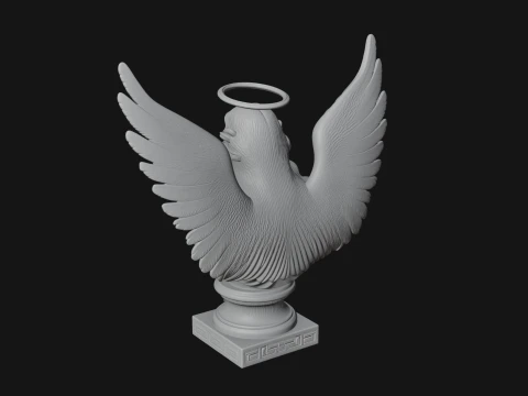 Winged Angel Woman Bust Statue Design 3 - 3D Print Model 3D Print Model