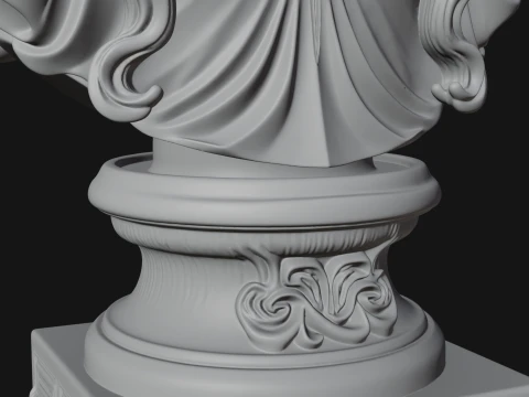 Winged Angel Woman Bust Statue Design 3 - 3D Print Model 3D Print Model