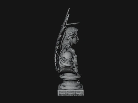 Winged Angel Woman Bust Statue Design 3 - 3D Print Model 3D Print Model