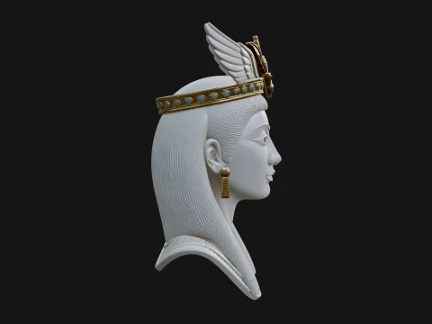 Winged Egyptian Goddess Bust Statue Design 4 - 3D Print Model 3D Print Model