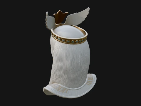 Winged Egyptian Goddess Bust Statue Design 4 - 3D Print Model 3D Print Model