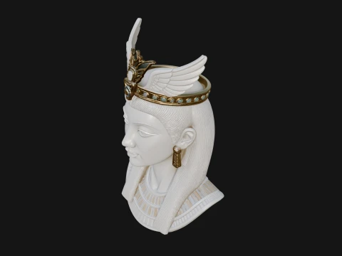 Winged Egyptian Goddess Bust Statue Design 4 - 3D Print Model 3D Print Model