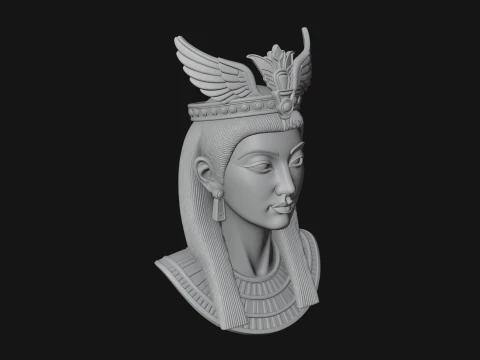 Winged Egyptian Goddess Bust Statue Design 4 - 3D Print Model 3D Print Model