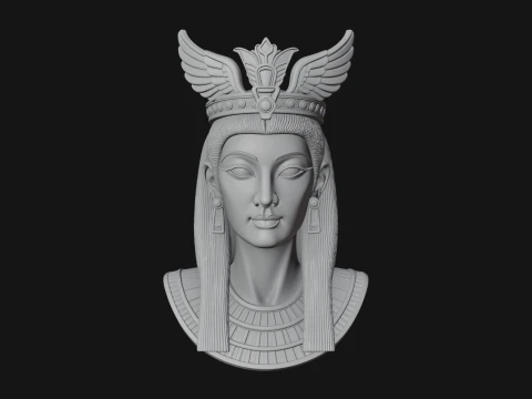 Winged Egyptian Goddess Bust Statue Design 4 - 3D Print Model 3D Print Model