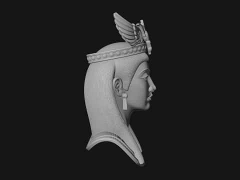 Winged Egyptian Goddess Bust Statue Design 4 - 3D Print Model 3D Print Model