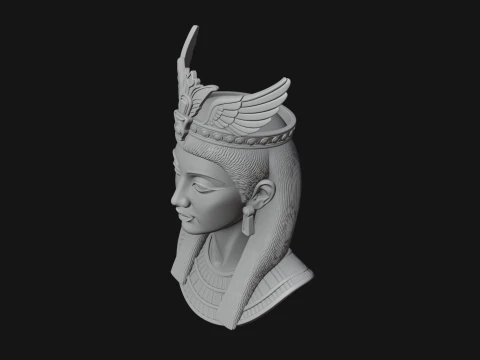 Winged Egyptian Goddess Bust Statue Design 4 - 3D Print Model 3D Print Model