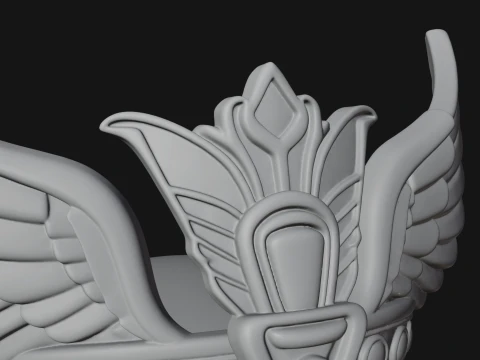 Winged Egyptian Goddess Bust Statue Design 4 - 3D Print Model 3D Print Model