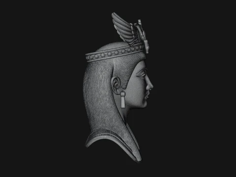Winged Egyptian Goddess Bust Statue Design 4 - 3D Print Model 3D Print Model