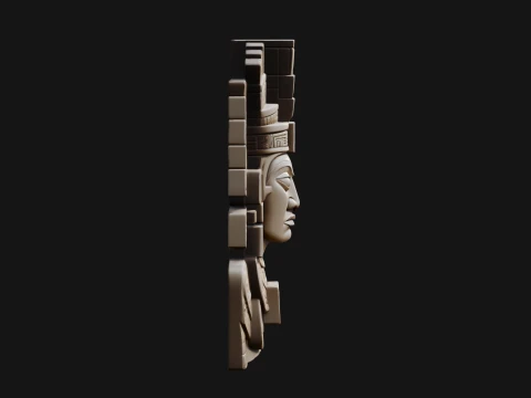 Aztec Warrior Bust Statue Design 5 - 3D Print Model 3D Print Model