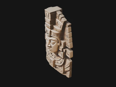 Aztec Warrior Bust Statue Design 5 - 3D Print Model 3D Print Model