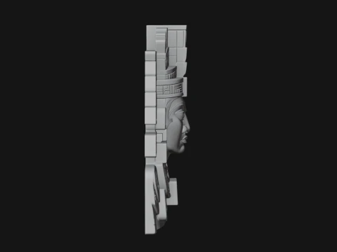 Aztec Warrior Bust Statue Design 5 - 3D Print Model 3D Print Model
