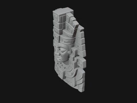 Aztec Warrior Bust Statue Design 5 - 3D Print Model 3D Print Model
