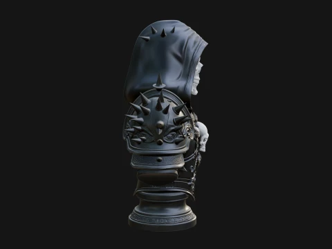Hooded Skeleton Reaper Bust Statue Design 13 - 3D Print Model 3D Print Model
