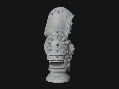 Hooded Skeleton Reaper Bust Statue Design 13 - 3D Print Model 3D Print Model