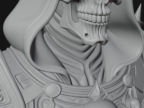Hooded Skeleton Reaper Bust Statue Design 13 - 3D Print Model 3D Print Model